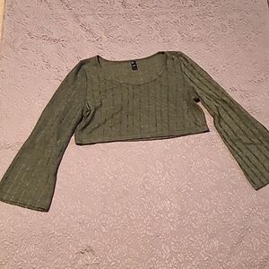 Cider crop top with bell sleeves